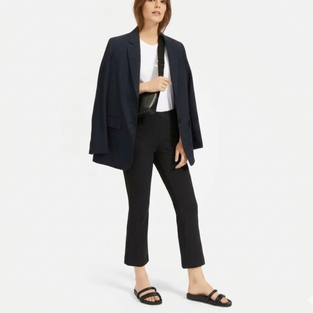 NWT Everlane The Kick Crop Work Pant Trouser Women 16 Black Minimalist Side‎ Zip